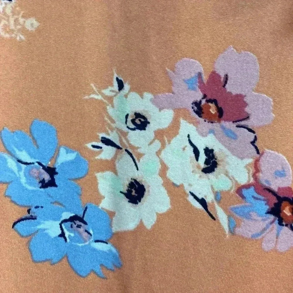 LANE BRYANT WOMENS SIZE 26/28 SHORT SLEEVE FLOWY PEACH FLORAL TOP CLEAN - Picture 5 of 10